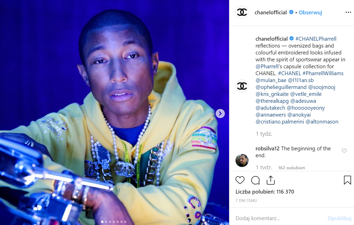 Pharrell Williams x Chanel - kapsułowa kolekcja wiosna lato 2019 